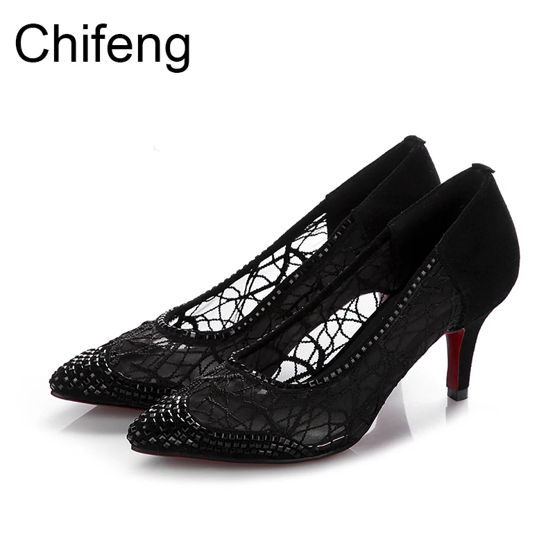 woman shoes casual fashion pointed toe women pumps thin heels red bottom black mesh sandals women's sexy Hollow out high heels enmayda platform pumps ladies sexy high heels fashion red bottom women pumps pointed toe slingback thin heels women dress shoes