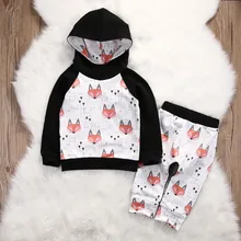 MUQGEW baby girl clothes newborn Toddler roupa infantil menina Girl Baby Fox Printing Sweater Hoodies Tops Pants Set Clothing