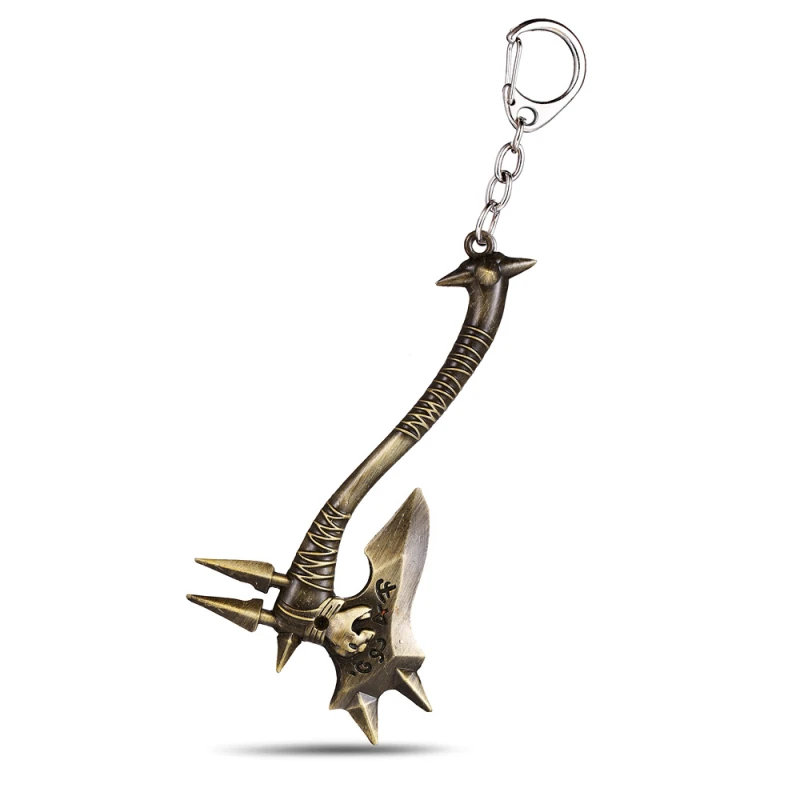 

New Design 3D Game WOW World of Warcraft Brelok Weapon Model Keyring Cosplay Souvenirs Gift Thorns Axe Keychain Knife Llavero