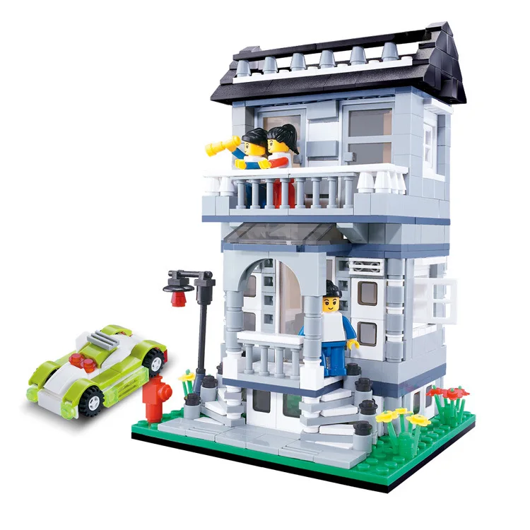 

In 31053 gray city Villa DIY model house children's educational toys assembled plastic bricks