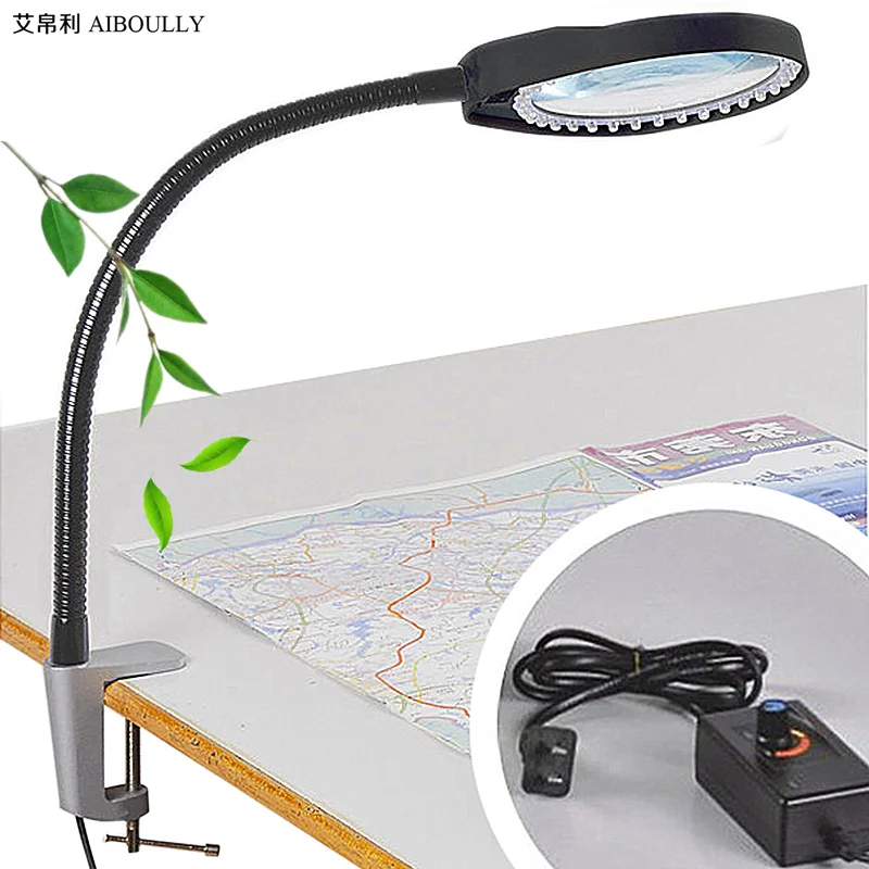 

AIBOULLY PD-032A Caliper Magnifier Adjustable Brightness LED Light to Enlarge 10 Times the Electronic Maintenance Nail Lamp Tool