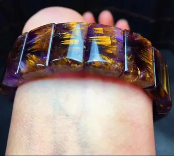 

Genuine Natural Blue Hair Rutilated Quartz Ocean Heart Blue Enchantress Crystal Woman Bangle AAAAA Inner Diameter 57mm