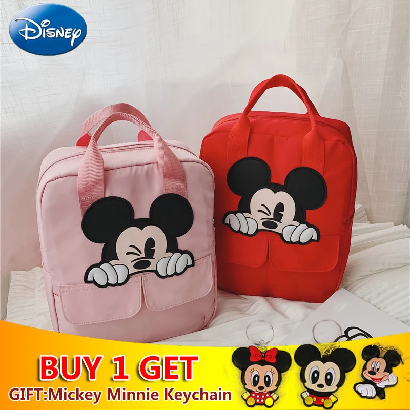 

2019 Disney Children's Mickey Mouse Parent-Child Travel Children Girls Boys Backpacks Nylon Cute Cartoon Bags Plush Backpack