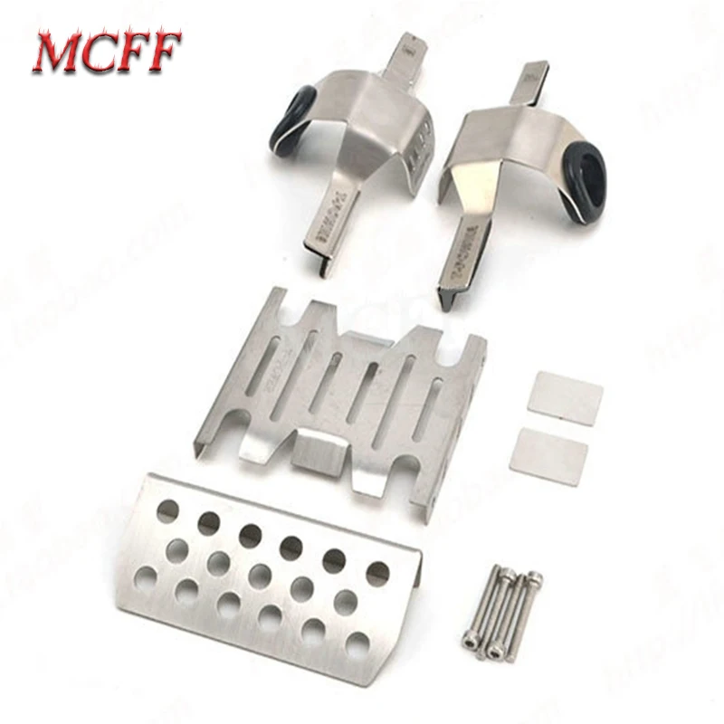 

Metal Front Middle Chassis Armor Skid Plate Guards Upgrade Part for 1/8 RC Model Car TRACTION HOBBY KM2 TH2 Parts