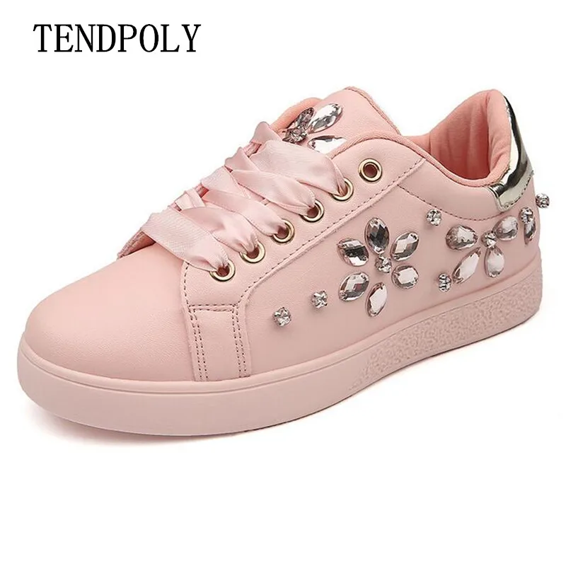

New sneakers trend retro women's shoes spring fall microfiber fashion rhinestone wear resistant casual Women's singles shoes