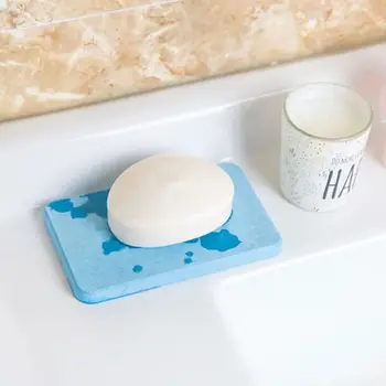

Fashion Hot Bathroom Products Portable Soap Dishes Diatomite Soap Algae Drain Soap Mat Water Absorption Non-slip Deodorant