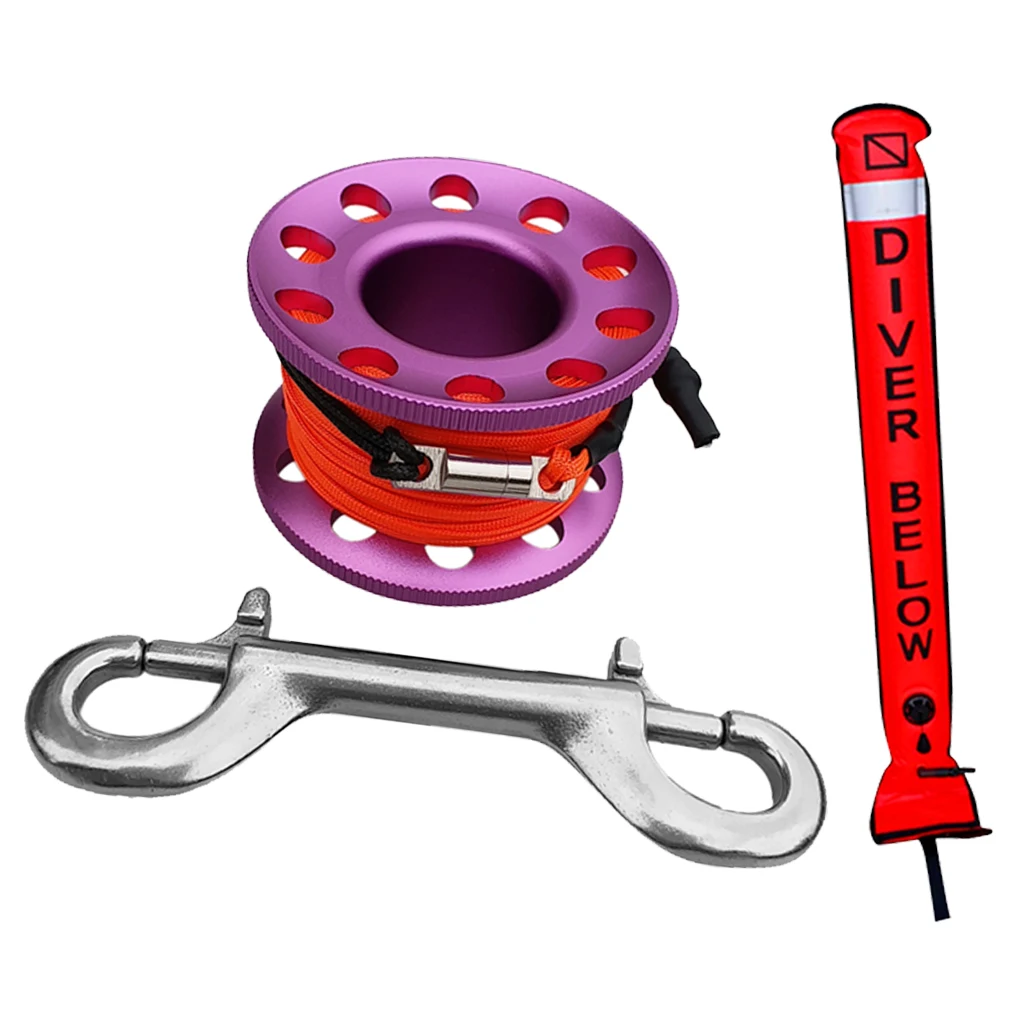 Scuba Diving SMB Surface Marker Buoy Signal Tube With Dive Reel Spool Dive Buoy Underwater Dive Gear Equipment Snorkeling Diver