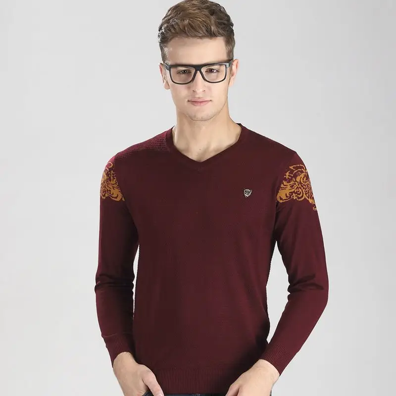 Solid Color Pullover Men O Neck Sweater Men Long Sleeve Shirt Mens Sweaters Wool Casual Dress 