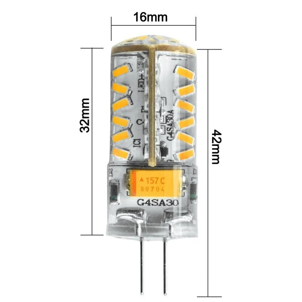10 шт. G4 светодиодный DC 12 В SMD 3014 24LED s 48LED 57LED светодиодная лампа освесветильник 3 Вт 5