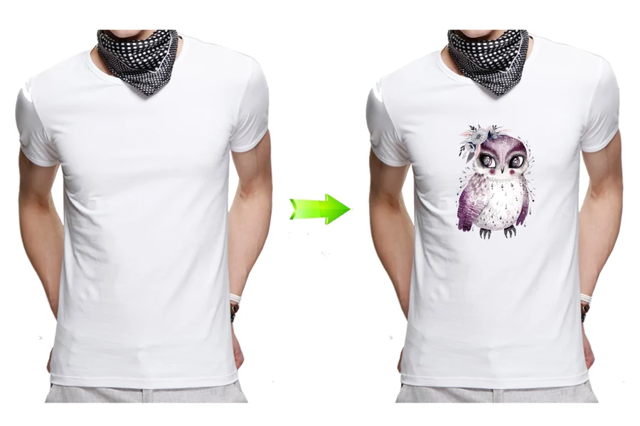 Cute Owl Clothing Stickers DIY Patches Iron-on Transfers A-level Washable Appliques Accessory Decoration 17x24cm3