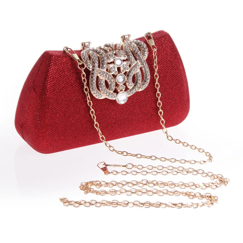 NEW crown diamonds women evening bags rhinestones clutches purse silver