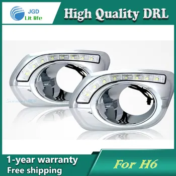

Free shipping !12V 6000k LED DRL Daytime running light case for Great Wall Haval H6 fog lamp frame Fog light Car styling