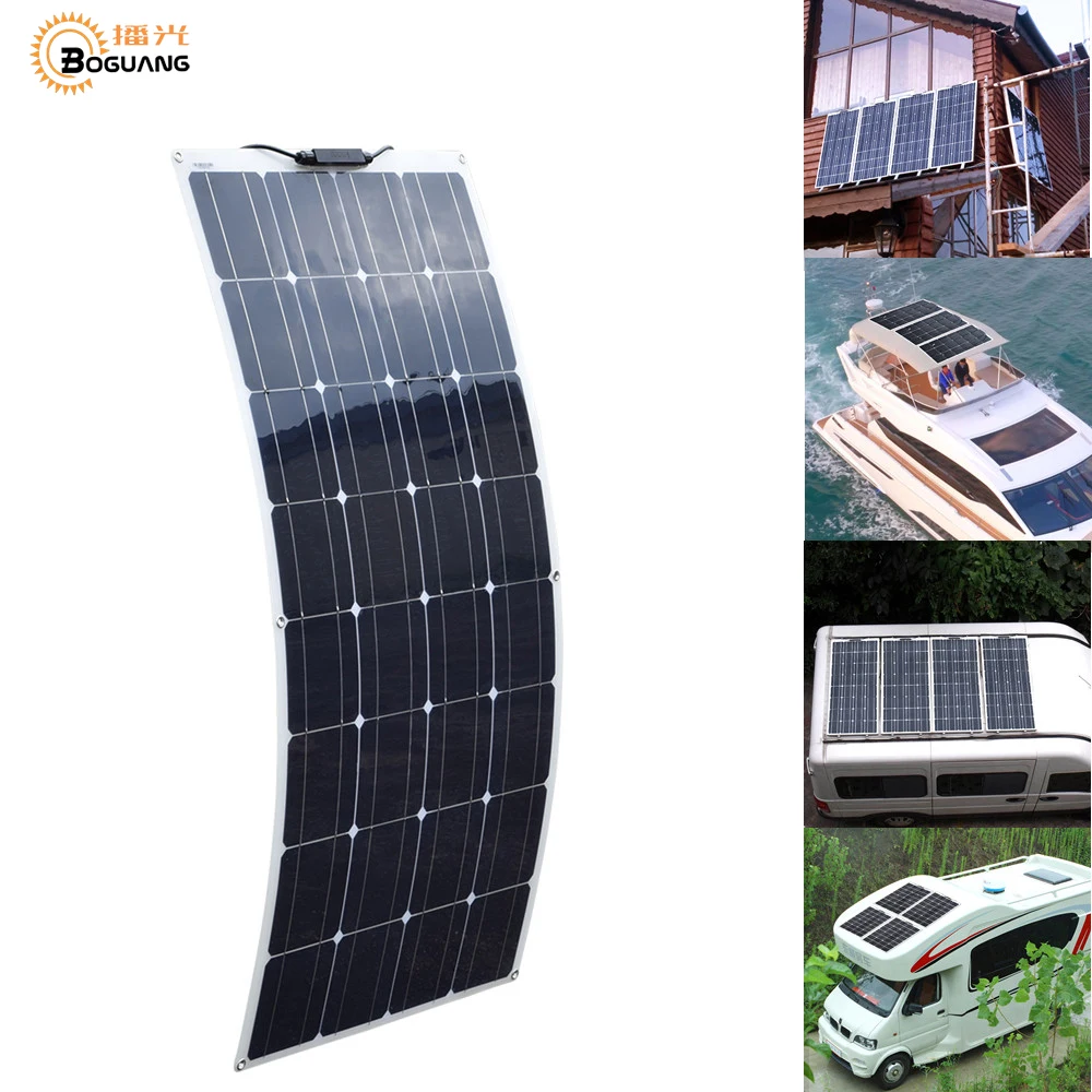BOGUANG гибкие Панели солнечные Солнечный Зарядное устройство 16V 100W Цифровая панель фотоэлектрической солнечной энергии для 12 В зарядка батареи Китай(материк