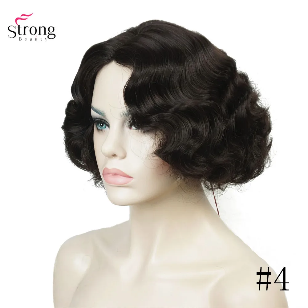StrongBeauty парик из синтетических волос для коротких и вьющихся волос|Синтетические