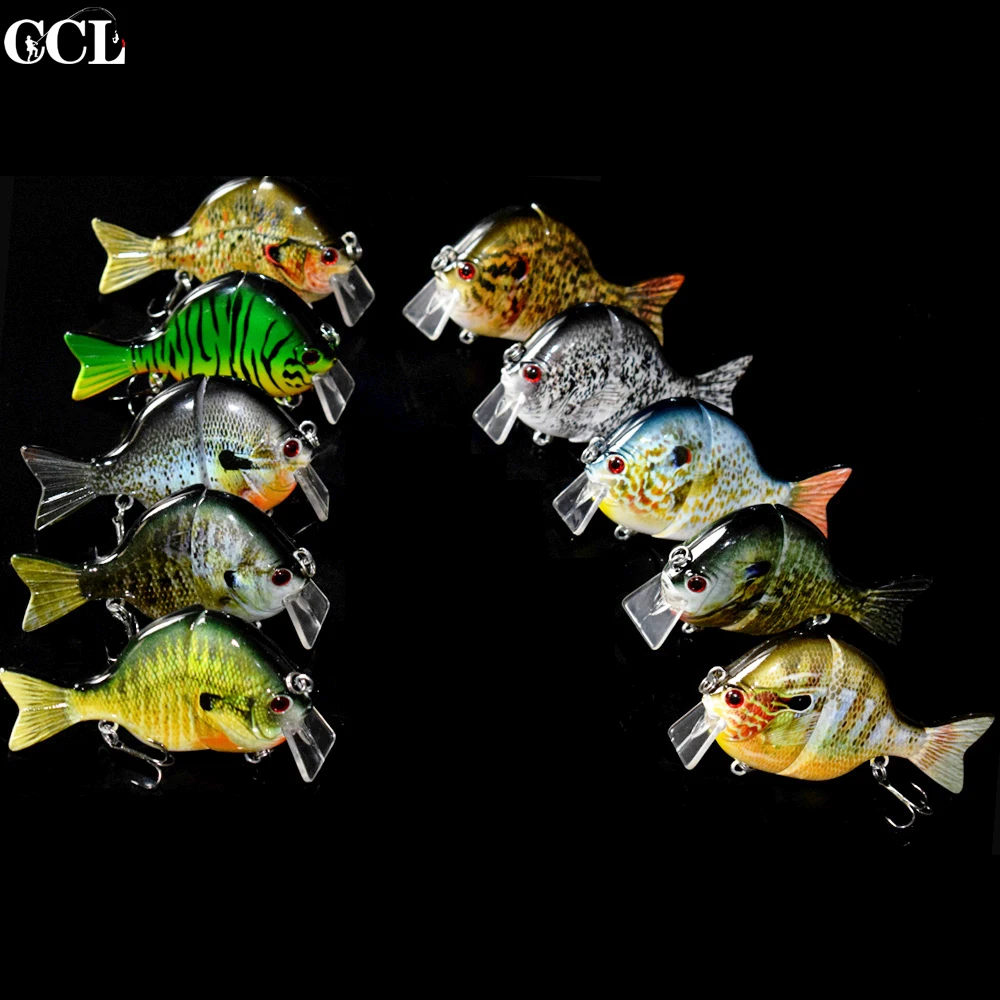 10PCS/Lot 32G 8.9CM Blue Gill Topwater Jointed Swimbait Hard Crank