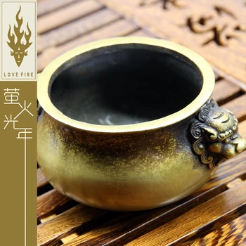 

China ancient ornaments boutique copper cylinder Incense burner