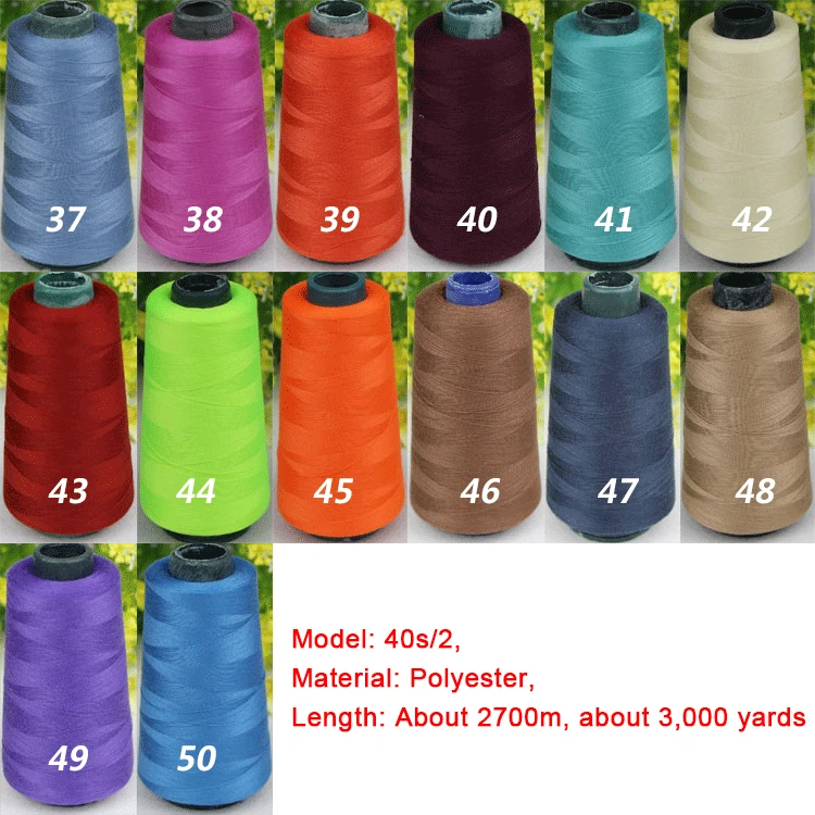 2700 м 40 S/2 длинные 50 цветов полиэфирные швейные нитки с замком для шва подходящая швейная машина ручная работа швейная нить для одежды