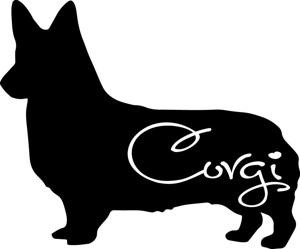 

Cute Corgi Bumper Guitar Rear Windshield Laptop Vinyl Accessories High Quality Car Stickers Length 15cm