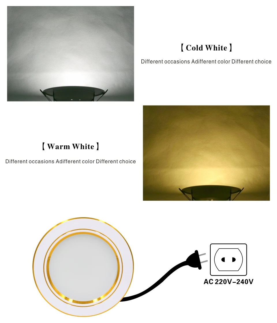 Led Downlights 5W 9W 12W Led Ceiling Light 15W 18W Recessed Down Light Round Led Panel Light 220V LED Spot Light Indoor Lighting