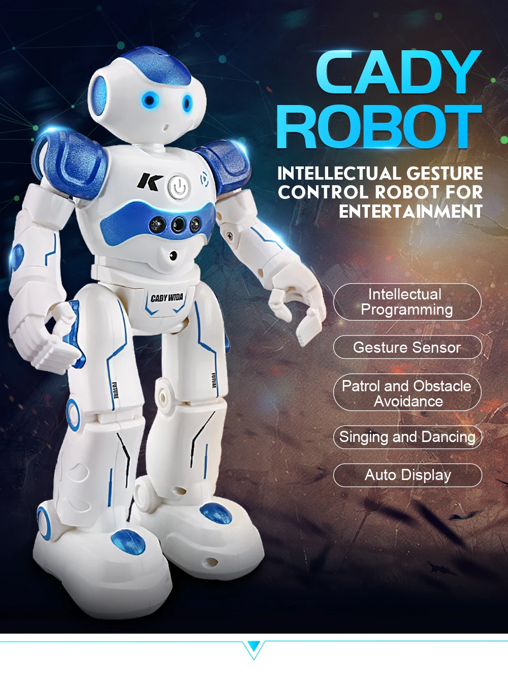 

JJRC R2 Recognition Robot USB Charging Dancing Gesture Control Smart RC Robot Children Kids Birthday Gift Present