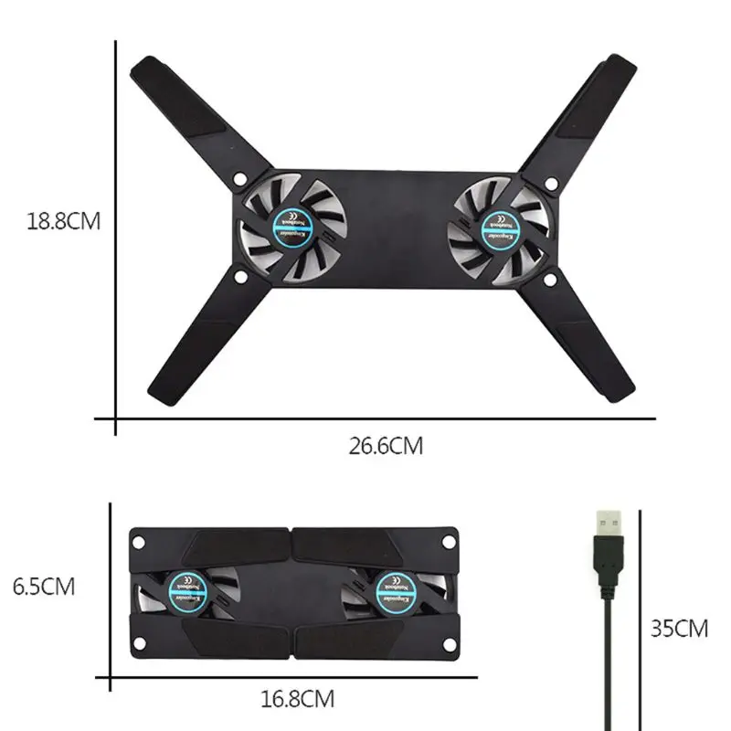 Складной USB двойной мини вентилятор кулер вращающийся охлаждающая подставка Подставка для ПК компьютер ноутбук Macbook