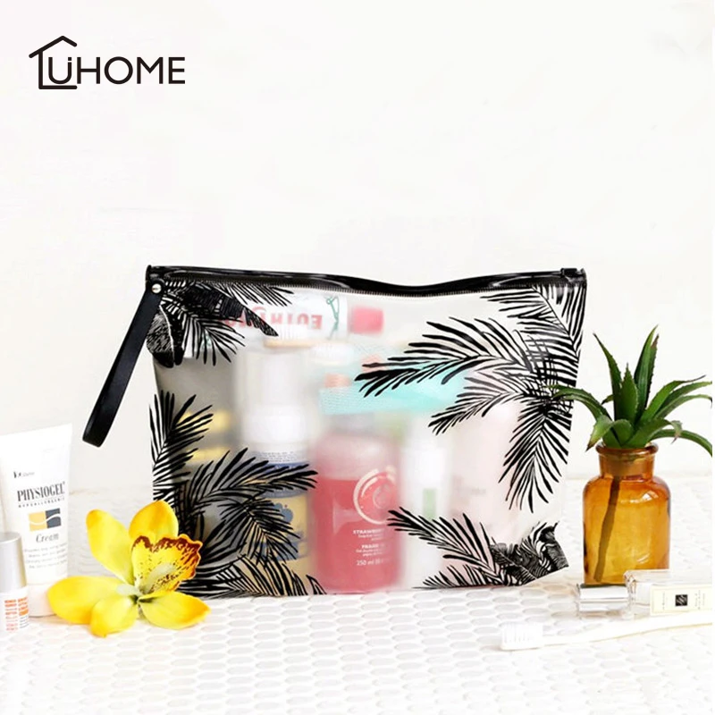  Women Clear Travel Cosmetic Bags PVC Toiletry Bag Make Up Storage Organizer Beauty Case Lady Wash B