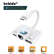 Kebidu USB C концентратор для USB3.0 Lan RJ45 Ethernet сети PD зарядный порт OTG адаптер USB C док-станция Тип c концентратор конвертер