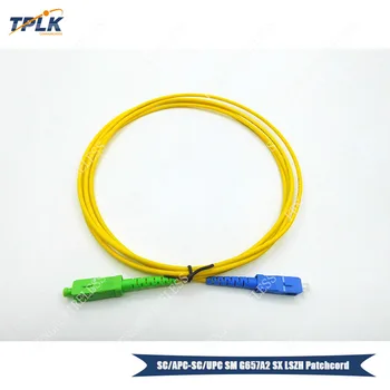 

Hottest selling 50pcs/lot SC APC to SC UPC 3meters 3.0MM G657 A2 SMF single mode fiber patch cord/jumper