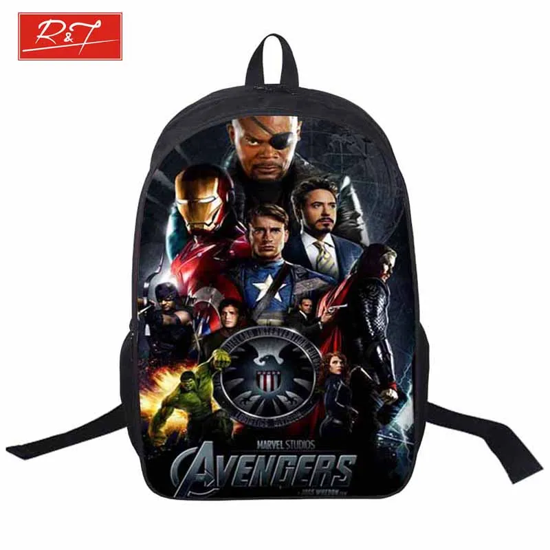 

16-inch Mochila School Kids Backpack Captain America Bag Avengers Backpack Children School Bags For Boys Supports custom