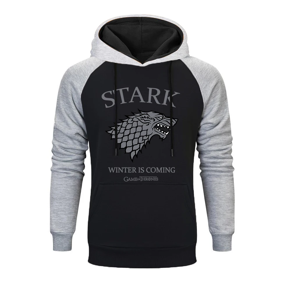 

House Stark The Song Of Ice And Fire Winter Is Coming Men's Sportswear 2019 Raglan Hoodies For Men Game Of Thrones Sweatshirt