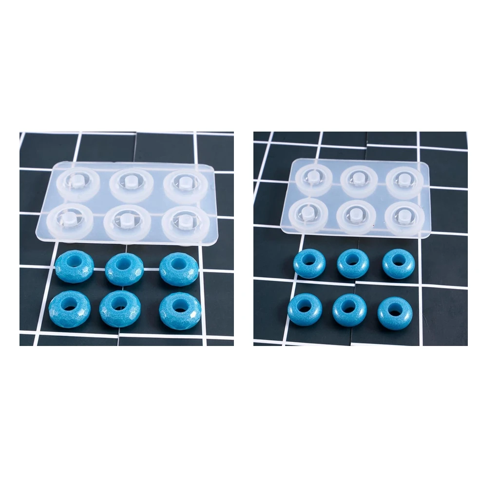2 Pieces Large Hole Silicone Bead Mould Mold Making Resin Round Pendant Handmade Soap DIY Artificial Decorations Craft Supplies