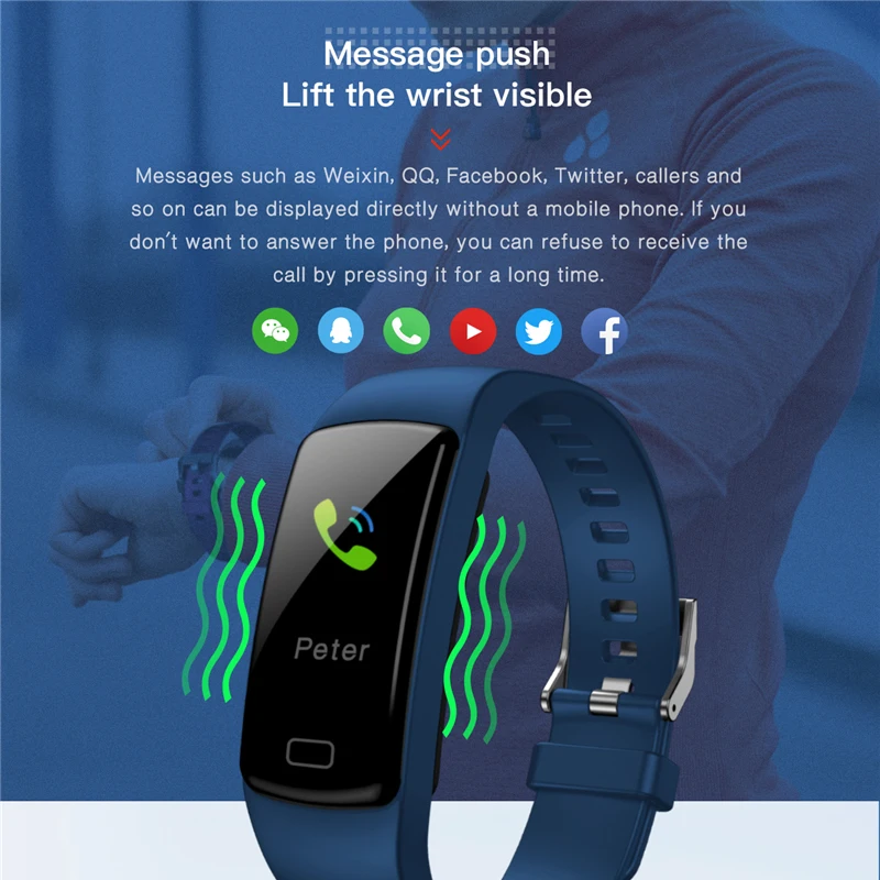  LYKRY Y5 Smart Watch Band Heart Rate Blood Pressure Monitor High Brightness Color Screen Smart Brac - 32981625433