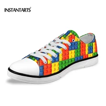 INSTANTARTS/Стильная мужская обувь с принтом тетрис; Вулканизированная обувь; дышащая Классическая парусиновая обувь с низким верхом для мужчин; Zapatos de hombre