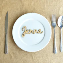 10 шт. персонализированные деревянные карты с изображением места в деревенском стиле, именные карточки с меню для свадьбы, Именные Бирки на заказ, деревянные знаки для свадебного приема