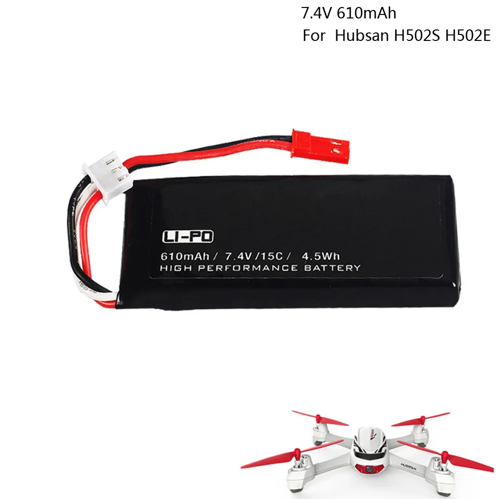 Батарея для Hubsan H502S H502E RC Quadcopter запасные части 7,4 V 610mAh 15C Высокая емкость 2S 7,4 V 610 mah Lipo батарея