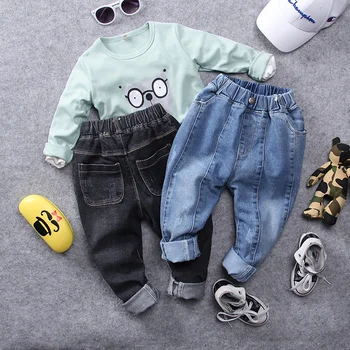 

100-135cm height new 2019 spring boys casual denim pant kids spring washed jeans boys pants children denim pant