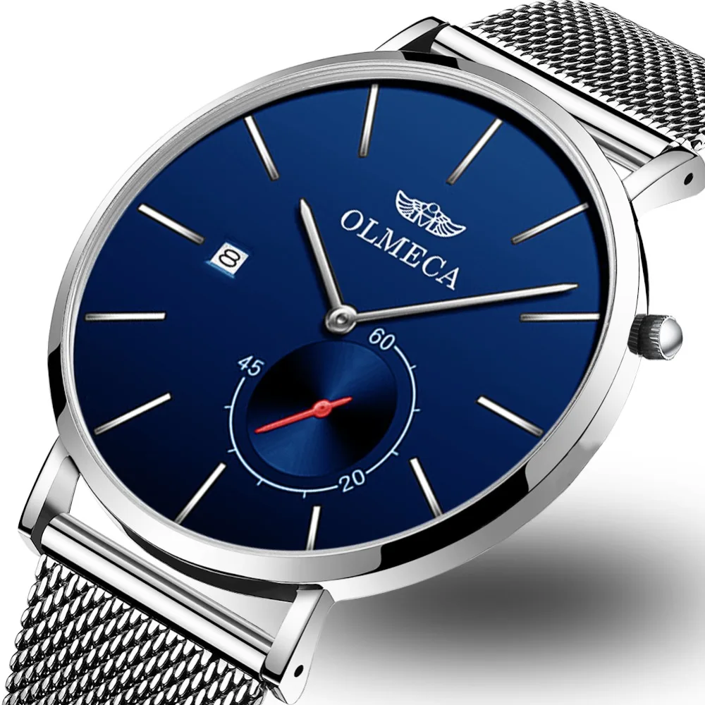 OLMECA high quality authentic men and women luxury trend watch ultra-thin mesh belt quartz watch free postage OLMECA high quality authentic men and women luxury trend watch ultra-thin mesh belt quartz watch free postage