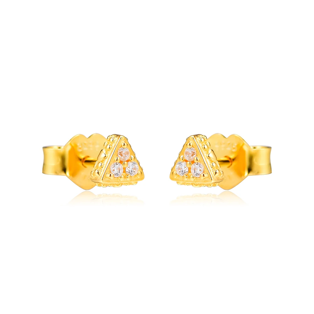 

CKK Earrings for women Sparkling Triangles Stud Earring BrincoS 925 Sterling Silver Jewelry Pendientes Earings Orecchini