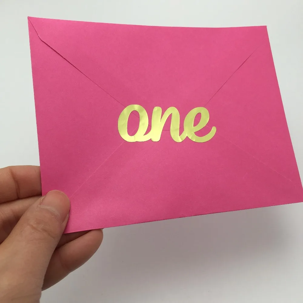 20 ONE stickers 1st birthday invitation gold envelope seal first