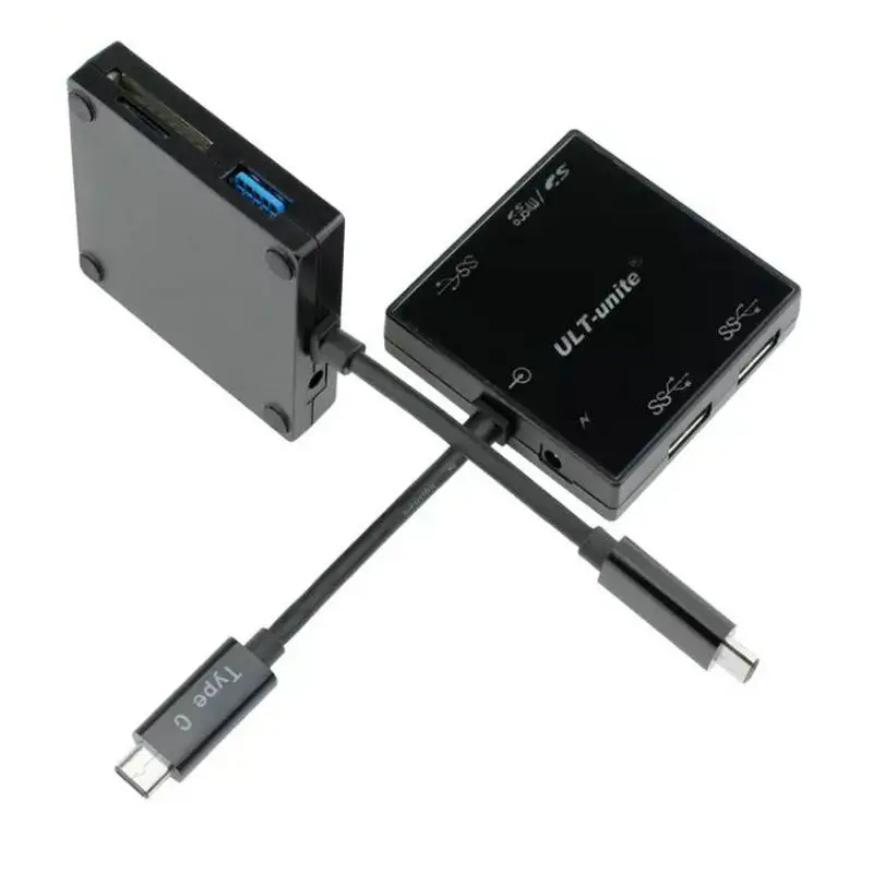 USB 3,1 Тип C USB-C несколько 3 Порты концентратор и TF/SD/MS кард-ридер комбо для новых 12 дюймов Macbook& Chromebook