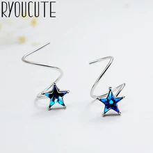 Модные серьги с хрустальными звездочками из стерлингового серебра 925 пробы для женщин модные брендовые Свадебные ювелирные изделия подарок женские Серьги Brincos Pendientes