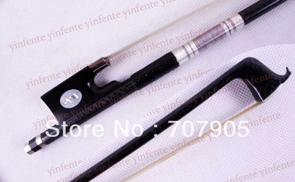 

4/4 Violin Bow Carbon Fiber Flower inlaid Silver Color Bow string