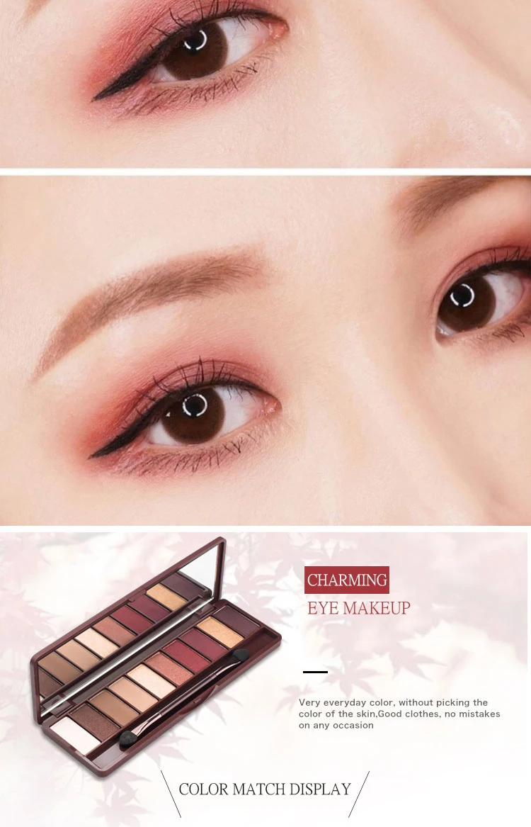 HOLD LIVE 10 Colors Matte Shimmer Eyeshadow Palette Maple Song Love Pigment Glitter Red Eye Shadow Pallete Nude Cosmetics Makeup (6)