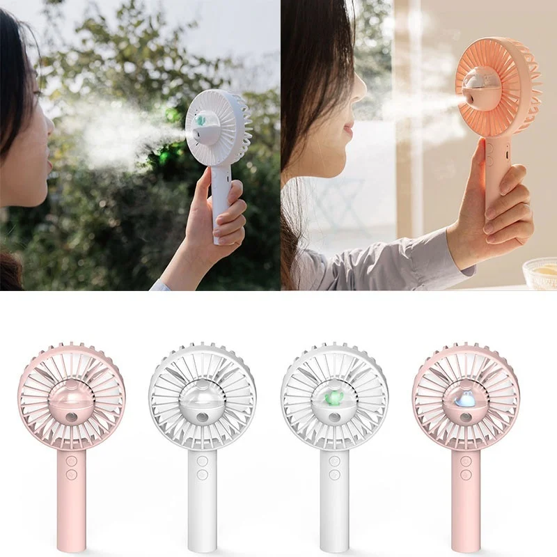 

Misting Fan Mini USB Handheld Humidifier Mist Water Spray Moisturizing Portable Electric Fan