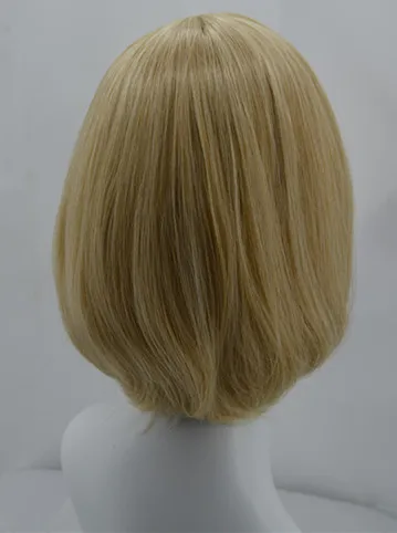 Fei-Show Черный парик Синтетический термостойкий волоконный костюм косплей mocha Волосы средняя часть линии без челки короткие волнистые волосы - Цвет: Блондинка