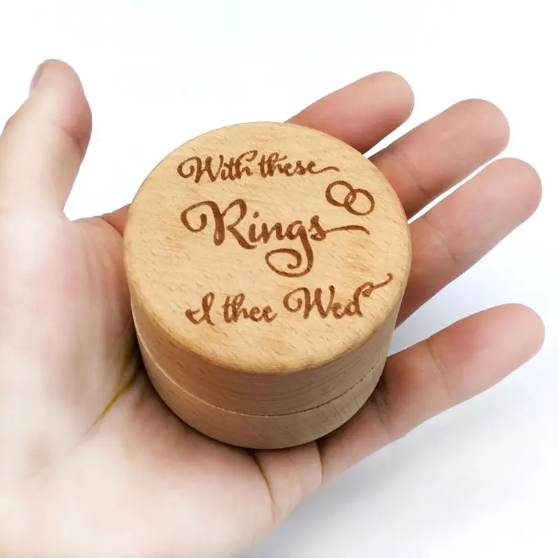 

Personalized Engraving Rustic Wedding Wooden Ring Box Jewelry Trinket Storage Container Holder Custom With These Rings