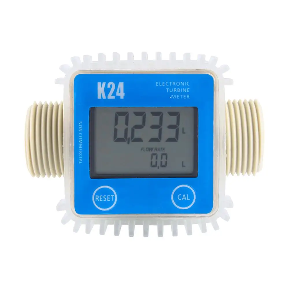 

Digital LCD Fuel Flow Meter K24 Turbine Diesel Fuel Flow Meter for Chemicals Water Sea Adjust Liquid Flow Meters Measuring Tools