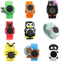 Animal Silicone Slap Bracelet Cartoon Mosquito Repellent Essential Oil Diffuser Lava Stone Bangle Kids Wristbands new summer kid adjustable mosquito repellent bracelet essential oil diffuser bracelet children men women aroma silicone bracelet