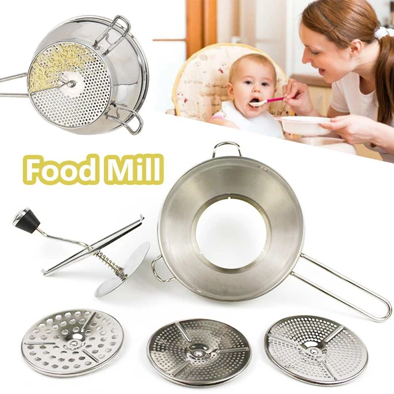 Stainless Steel Manual Grinding Machine Baby Food Vegetable Fruit Jam Potato Crushing Grinder