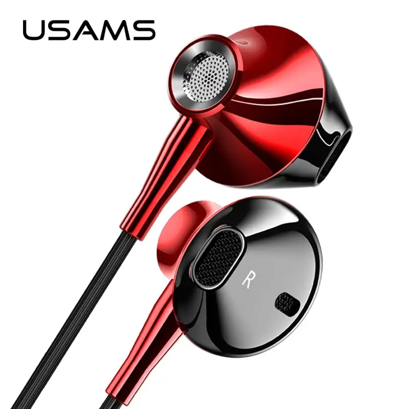 USAMS In ear 3.5mm/Type C Earphone Metal Hifi Wired headset with